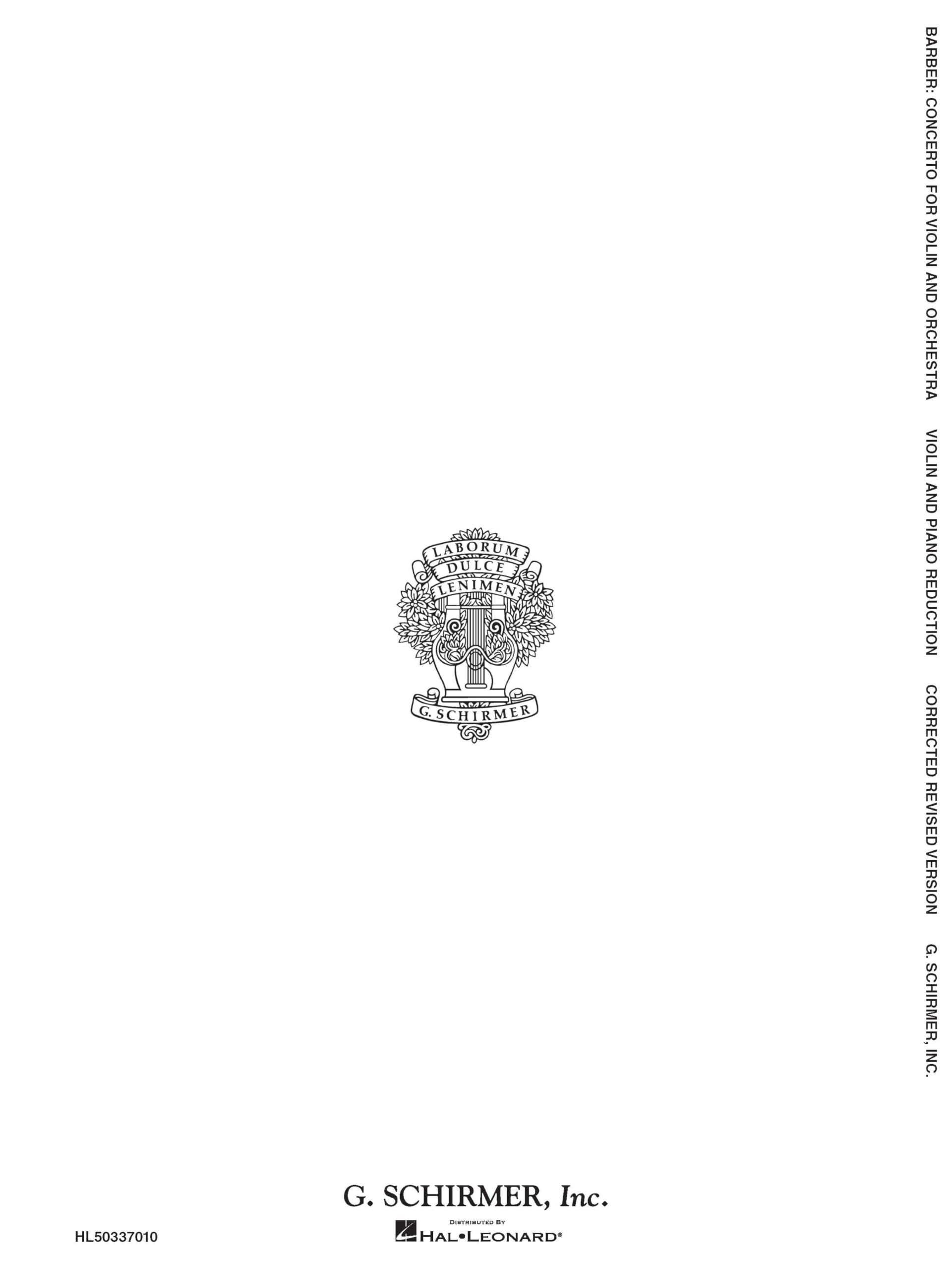 Concerto: Violin and Piano Reduction