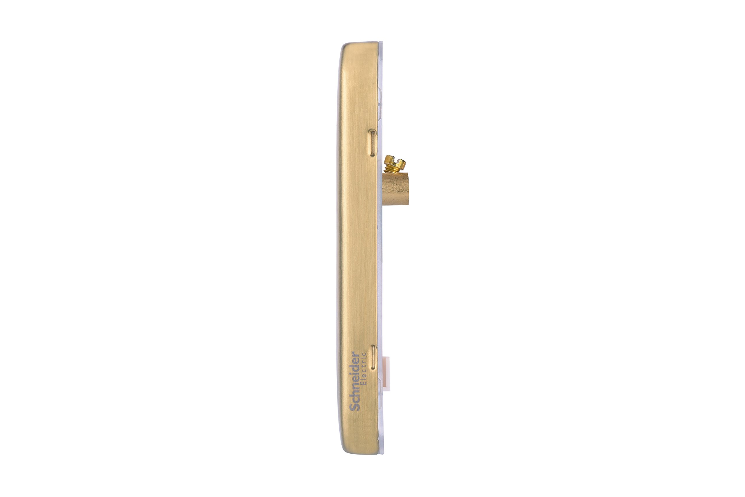 Doppia Presa Commutata Schneider Electric Liscio Screwless Deco - 13A Ottone Satinato Con Inserto Nero - GGBL3020DBSB - 2