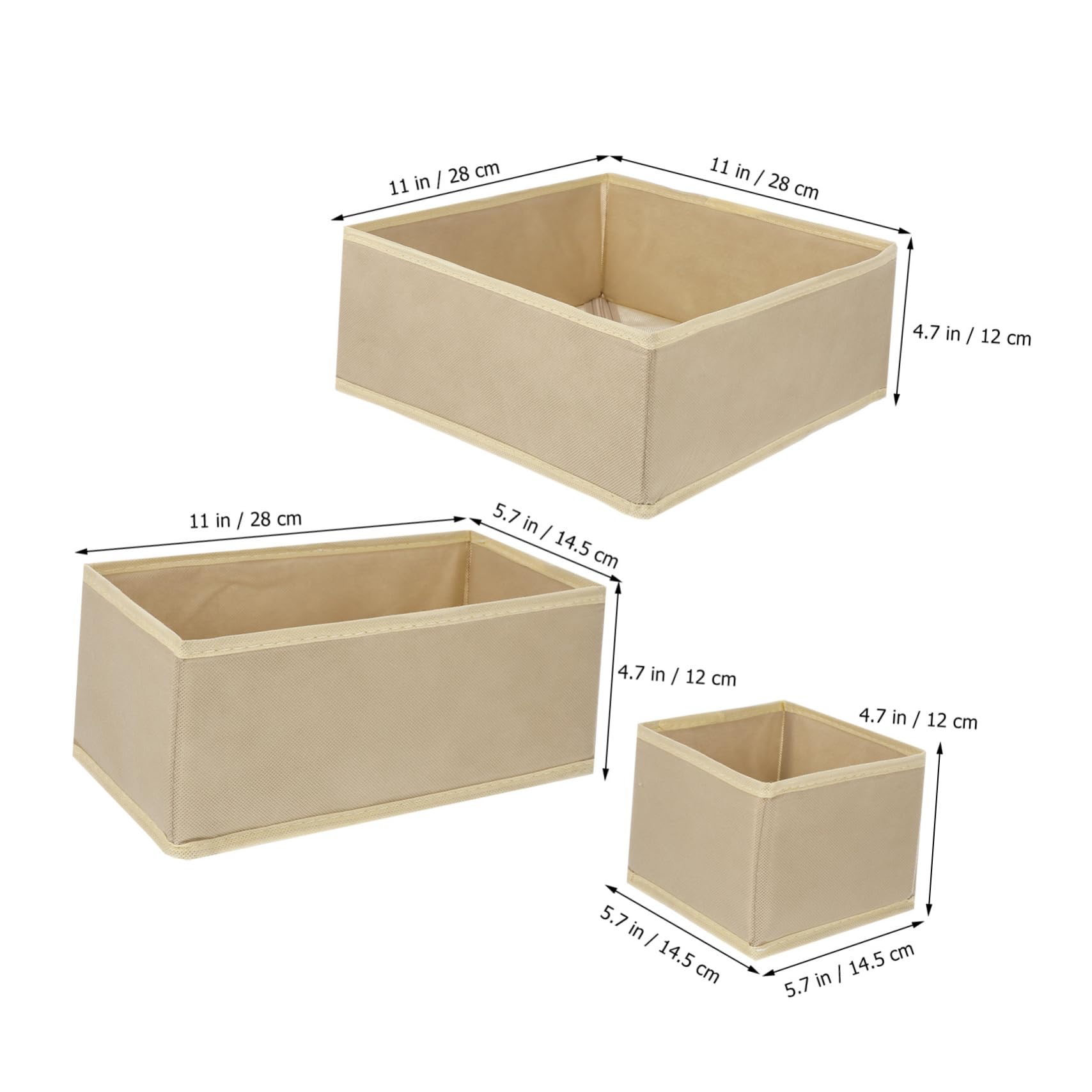 GLEAVI Organizador de Ropa Interior para Armario 6 Unidades Beige