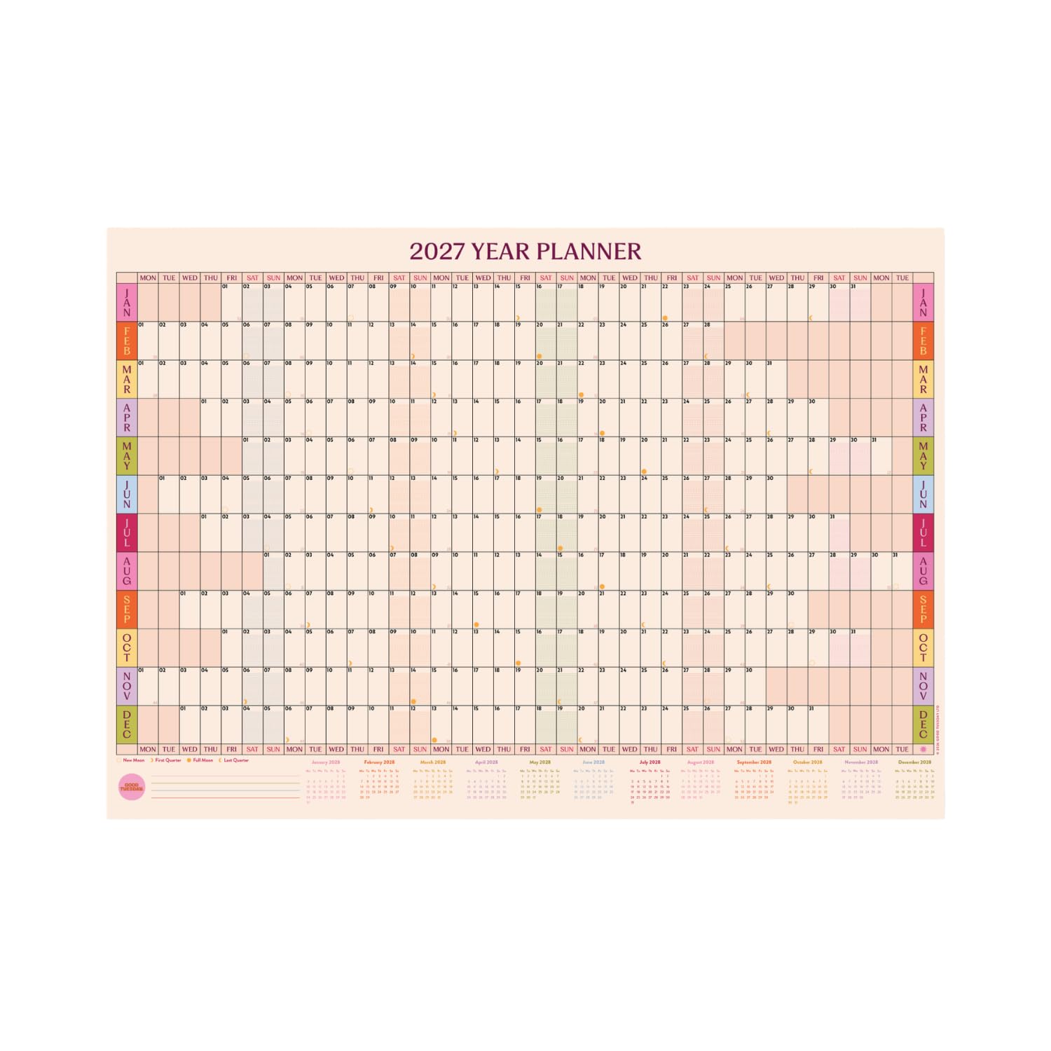 Good Tuesday 2027 Wall Planner (Colour Theory)