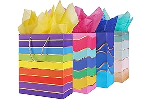 12.6" Paper Gift Bags with Tissue Paper, Gift Bags for Kids