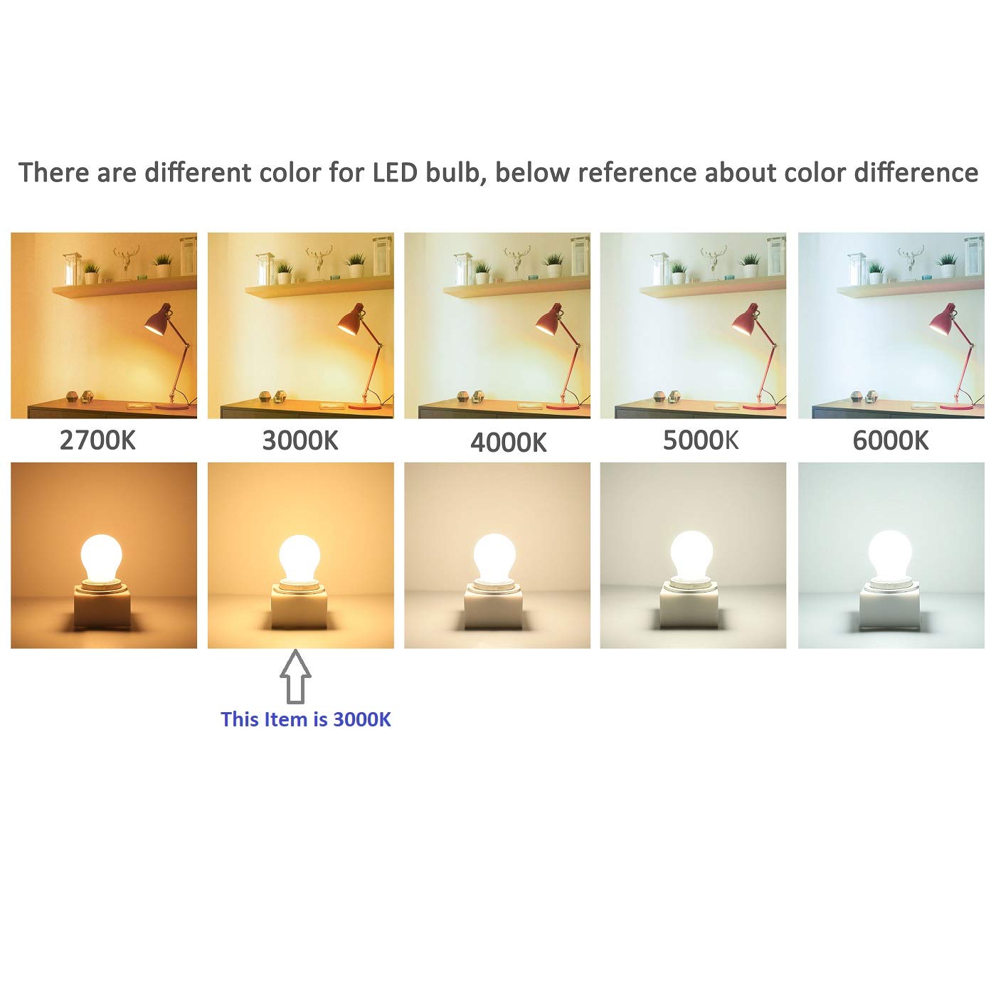 Bombilla LED para electrodomésticos para refrigerador, nevera, campana de microondas, repuesto para estufa, A15, 40 W, bombilla incandescente E26, base media, 120 V, 5 W, 500 lm, blanco suave, no 7