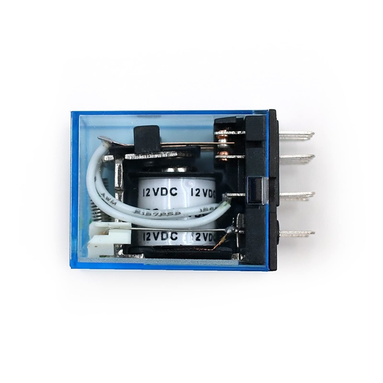 GJZIFGFWQ 50Pc MY4NJ Electronic Micro Mini Electromagnetic Relay 5A 14PIN Coil 4DPDT DC12V 24V AC110V 220V Green LED Indicator Switch(Onecolor)
