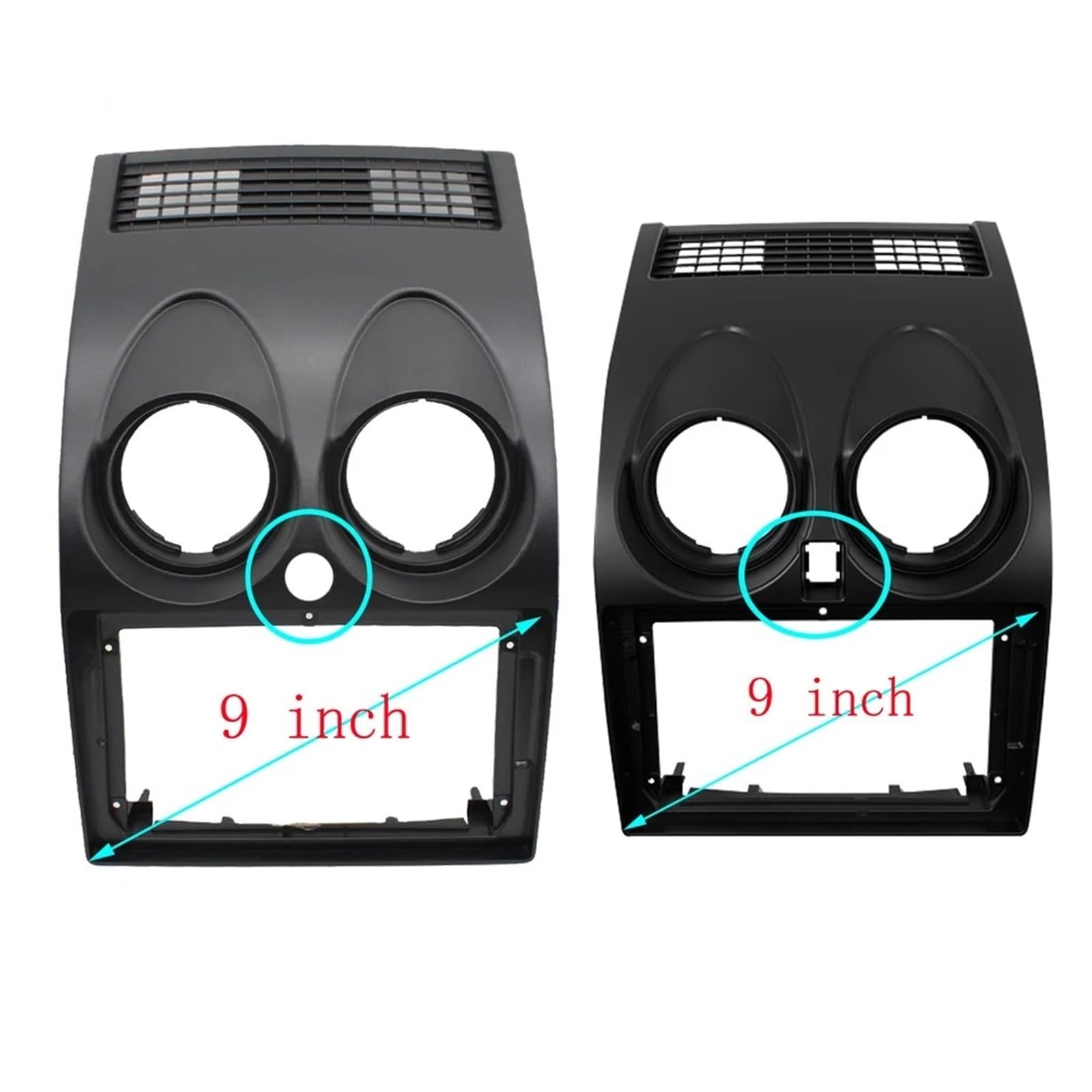 Mascherina Autoradio Cornice Stereo 2DIN Autoradio Fasce Telaio 9 Pollici Stereo Pannello Cablaggio Cavo Alimentazione per Nissan per Rogue per Qashqai per Dualis 2008-2013