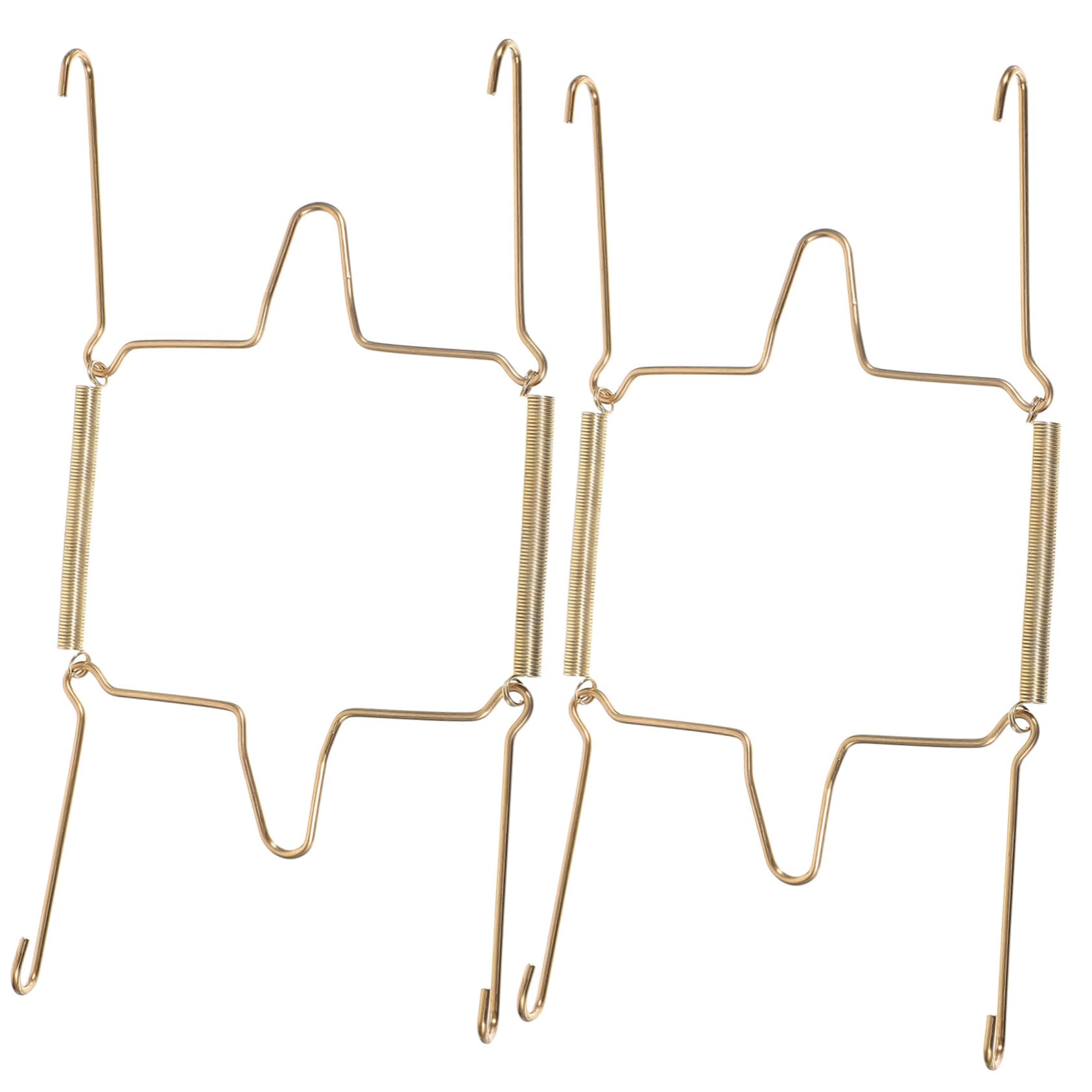 BRIGHTFUFU Small Plate Hangers Wall Plate Holders 2pcs Spring Hook Heavy Duty Stainless Steel Easy Installati