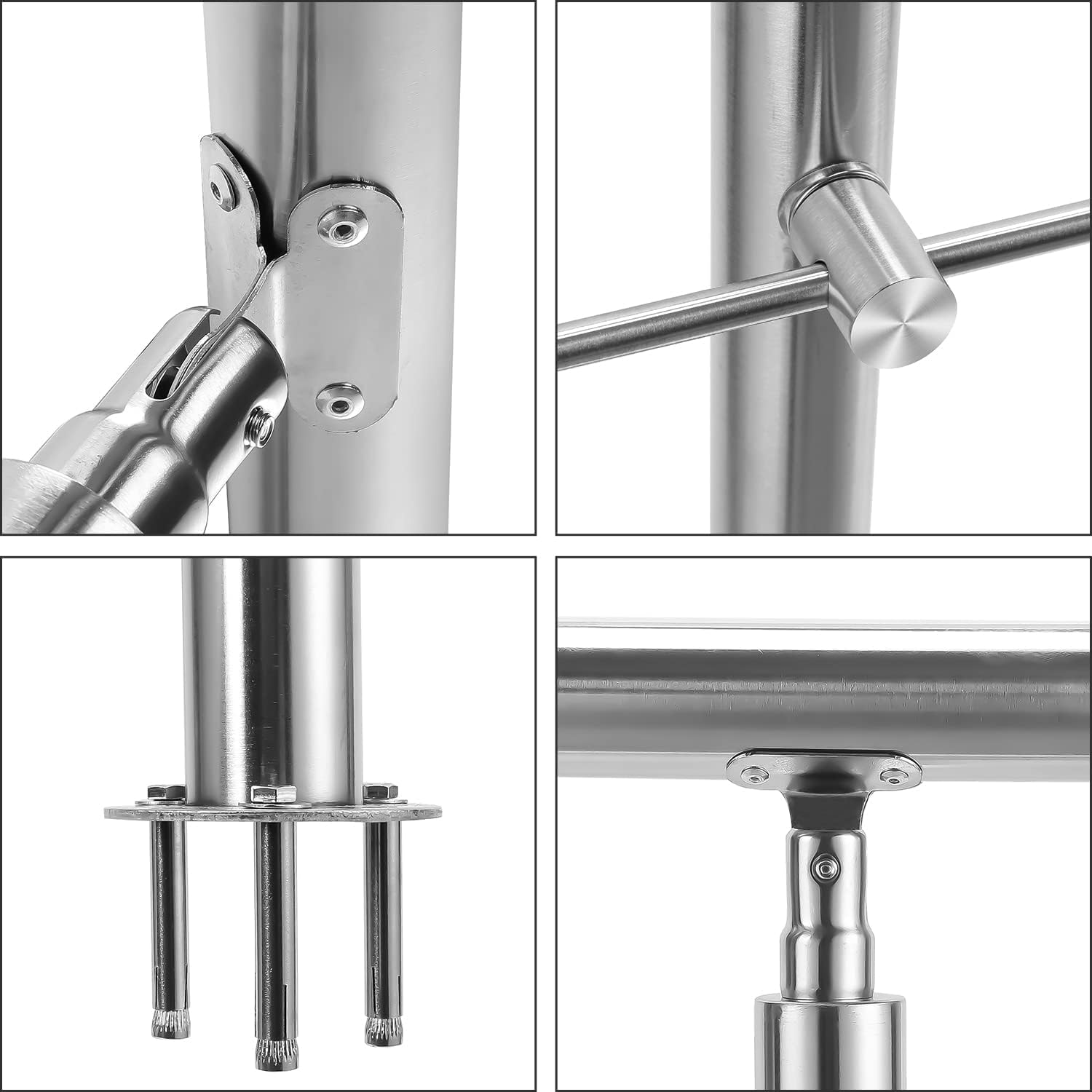 Corrimano In Acciaio Inox 150 Cm - 5 Barre Trasversali, Per Interni Ed Esterni, Facile Installazione - Foto 11