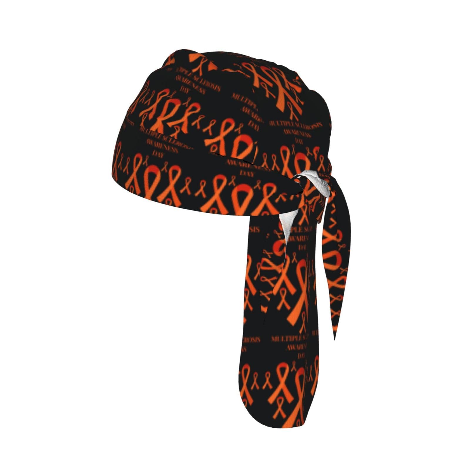 Lnfzizo Unisex Black Ms Multiple Sclerosis Awareness Bandanas Skull Caps For Men Women Cycling Hat Do Rag Beanie Hat