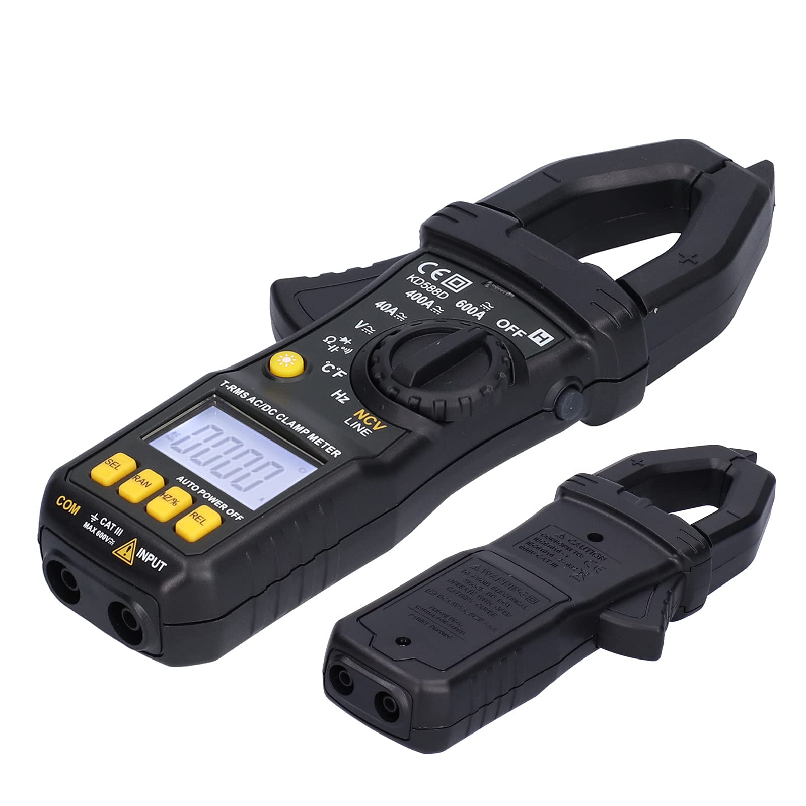 KD588D Pinza Amperimétrica Digital Voltímetro RMS Verdadero Preciso con Detección NCV para Pruebas Eléctricas Diseño Compacto, Liviano y Portátil