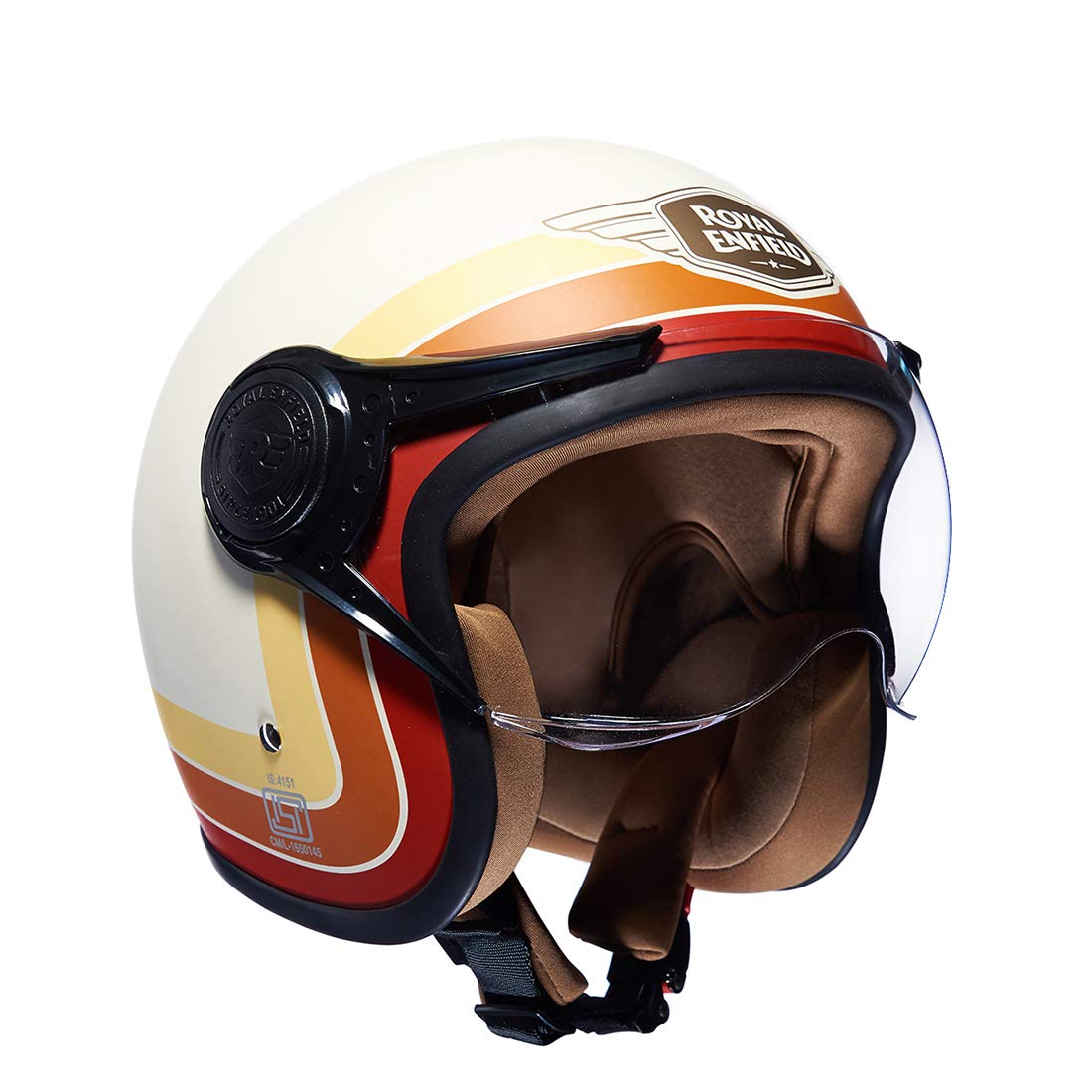 Royal Enfield Open Face Helmet With Clear Visor Matt White