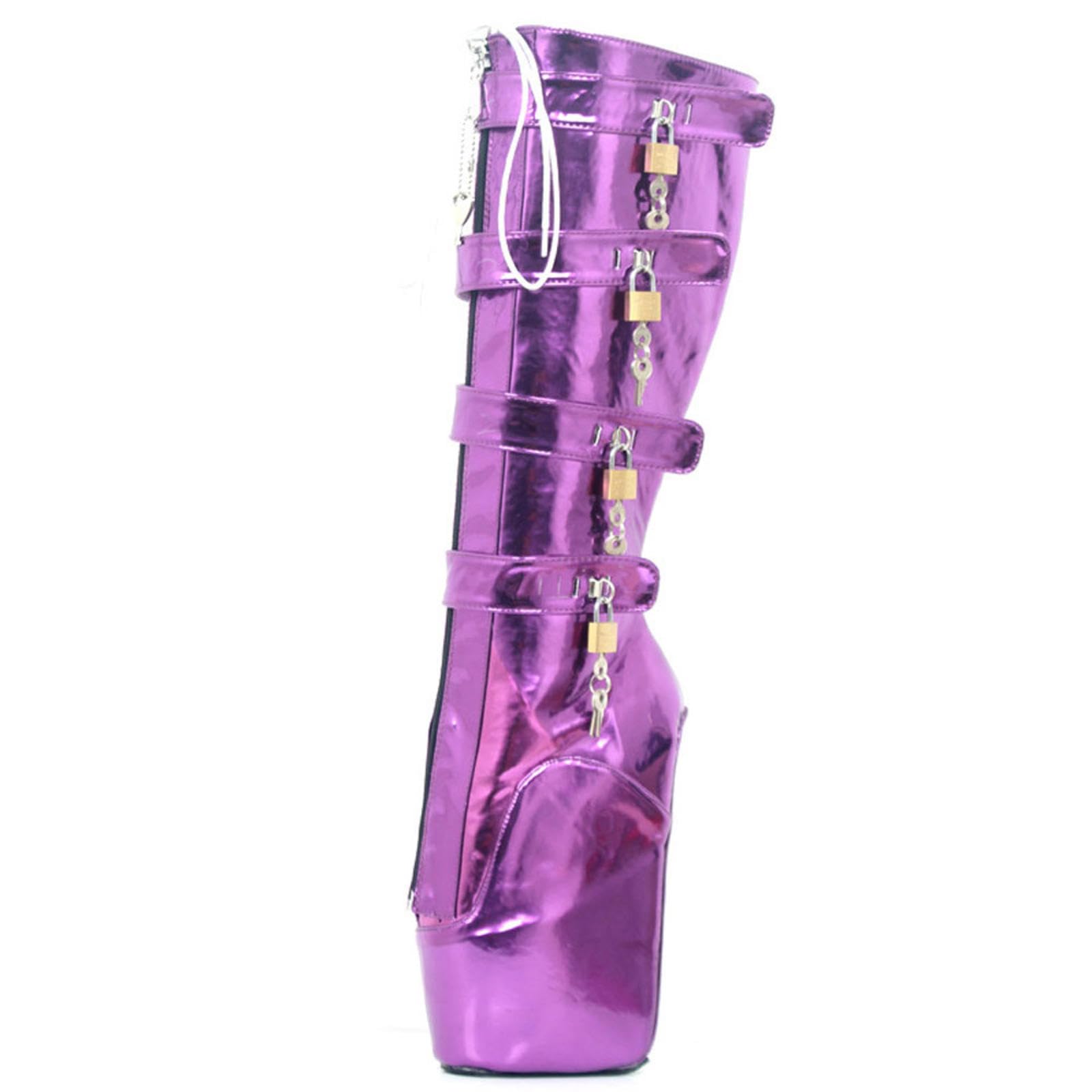 Tacchi Donna Tacchi Alti 18cm Stivali con Tacco Super Alto più Dimensioni Prestazioni di Scena,Purple-45