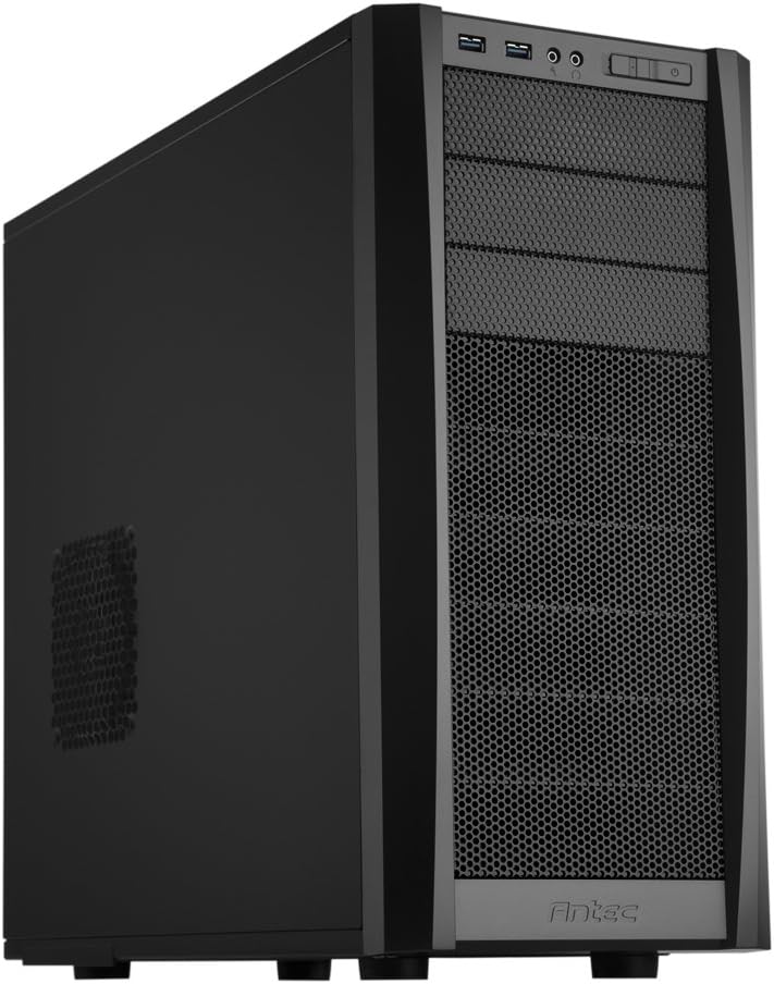 Antec Gaming Series Three Hundred Two Mid-Tower PC/Gaming Computer Case with 9 Tool-Less Drive Bays, 2 SSD, 120/140mm Fans x 2 Pre-Installed, 4 Fan Mounts for ATX, M-ATX and Mini-ITX,Black