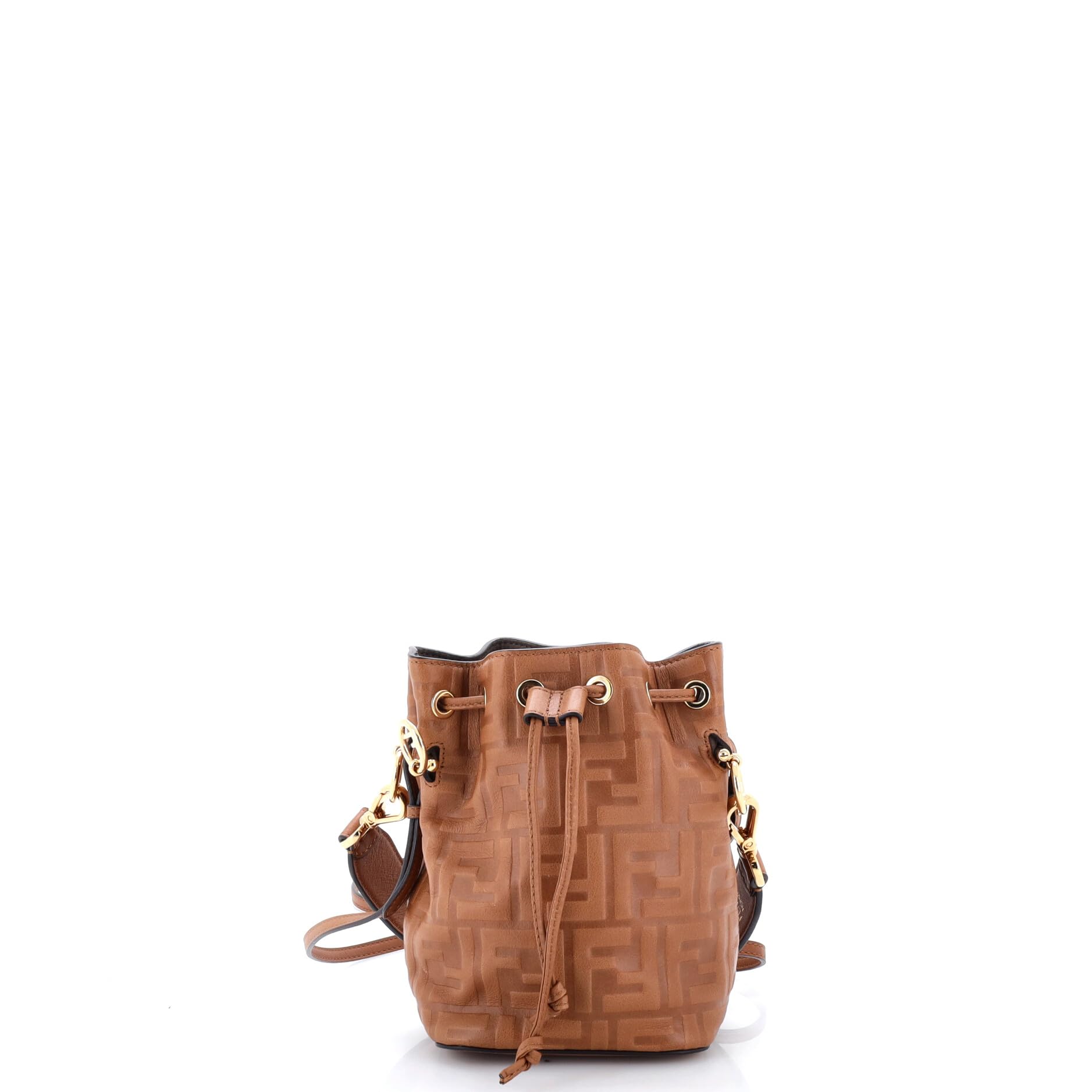 Pre-Loved Mon Tresor Bucket Bag Zucca Embossed Leather Mini, Brown