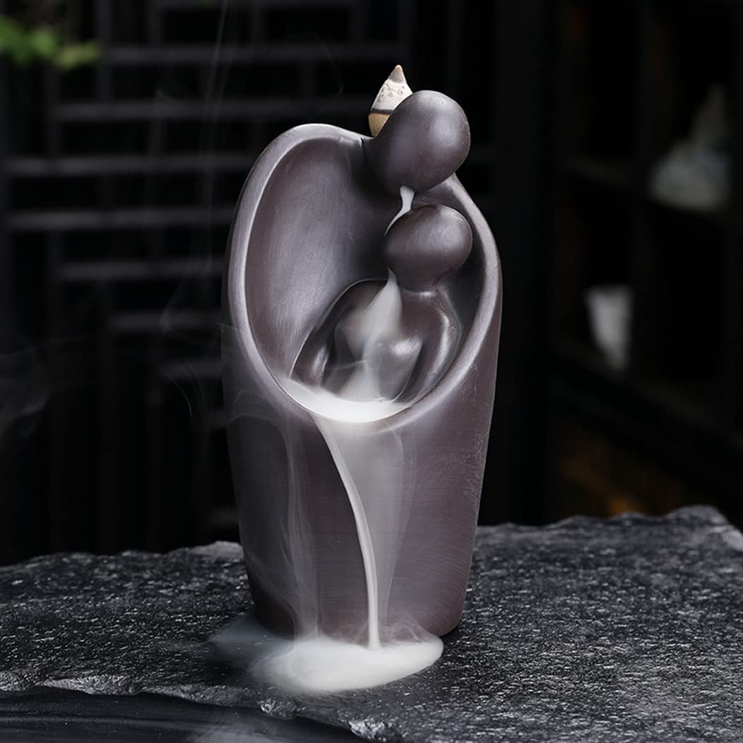 Brûleur d'encens à reflux couple abstrait en céramique pour salon