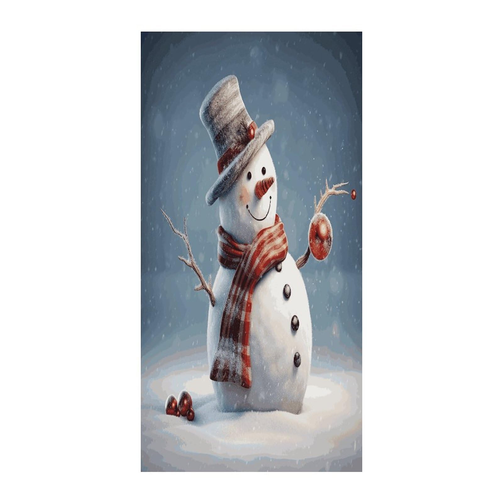 Fekiloot Style Funny Christmas Snowman Door Curtain Room Divider Curtains