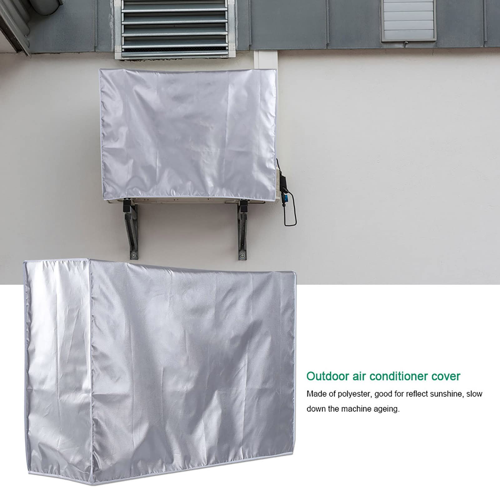 Cubierta de Aire Acondicionado para Exteriores, Cubierta Impermeable para Aire Acondicionado de Ventana, Cubierta Antipolvo, Cubierta Protectora Antinieve con Cuerda de Cierre (1.5p (80*26*57))