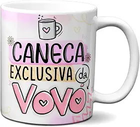 Caneca Feliz Dia Dos Avós Xícara Caneca Exclusiva Da Vovó (Branca)