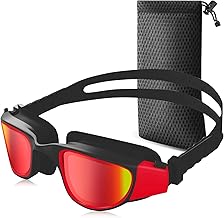 RISEOFLE Schwimmbrille für Herren/Damen, Schwimmbrille Erwachsene, UV-Schutz, Anti-Beschlag, Verstellbar Gurt Komfort Polarisierte Schwimmbrille