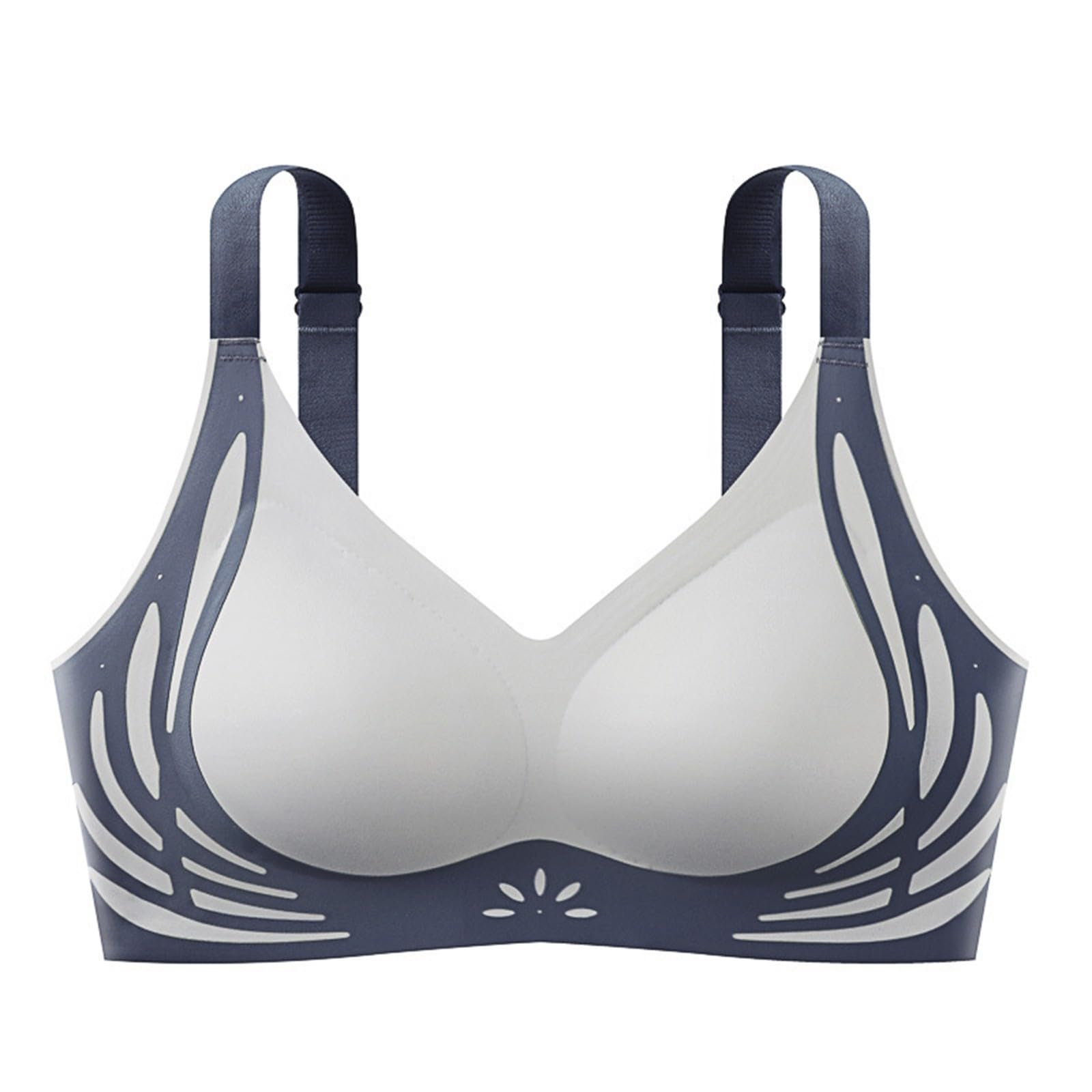 Biustonosze bez fiszbin Push Up UK Bez fiszbin Bez fiszbin Komfort Plus Size Push-Up Pełne pokrycie Wyściełane duże piersi Biustonosze na co dzień Wsparcie Lift Wygodny, bez fiszbin, prążkowany