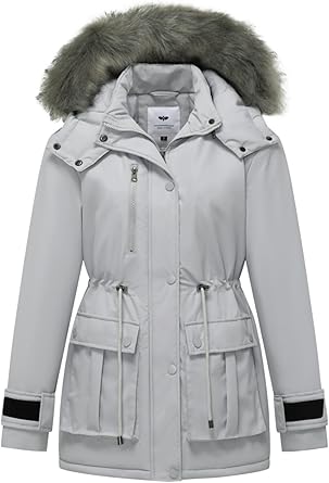 GGleaf Womens Quilted Winter Coat Warm Puffer Jacket Thicken Parka with Removable Hood Available in Plus Size
