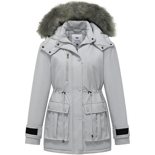 GGleaf Women's Quilted Winter Coat Warm Puffer Jacket Thicken Parka with Removable Hood (Available in Plus Size)