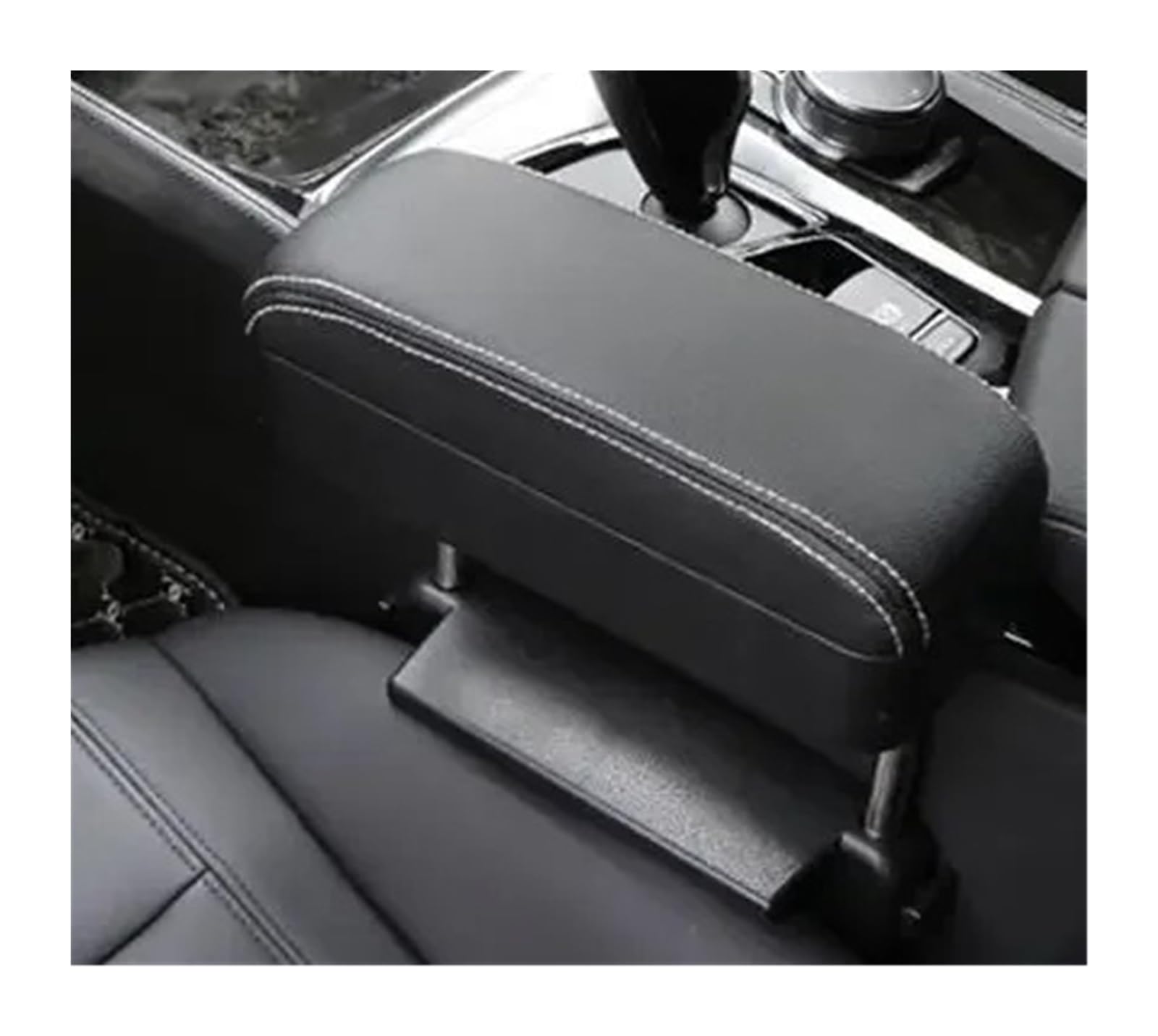 AWGNTQQ Car Armrests Universal Car Armrest Box Elbow Support Adjustable Center Console Styling Auto Seat Gap Organizer(1PCSblack and white)
