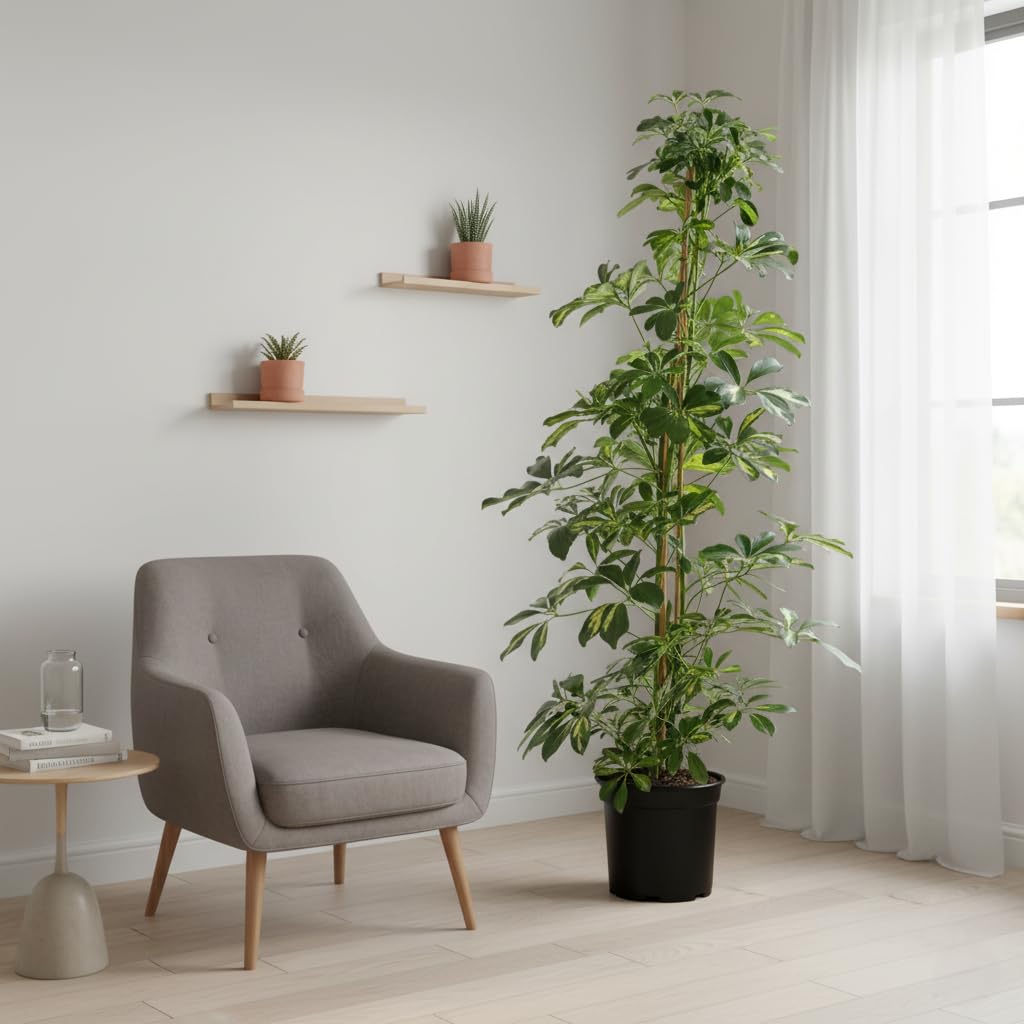 Vandas Schefflera Gold Capella – Pianta Ornamentale da Interno | Vaso Diametro 21 cm, Altezza 110 cm | Foglie Dorate e Purificanti | Made in Italy