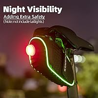 Vista 2 de ROCKBROS Bike Seat Bag with LED Light, Waterproof 3D Shell Bicycle Saddle Bag with Rain Cover for Road & Mountain Bikes