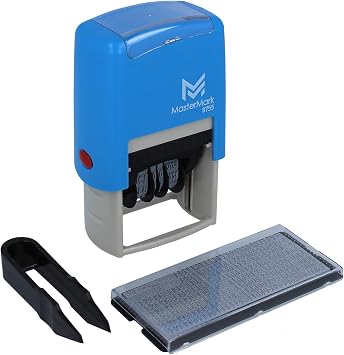 MasterMark Self-Inking DIY Date Stamp Kit - 1-5/8"x 1"Impression - Blue and Red Ink 8755