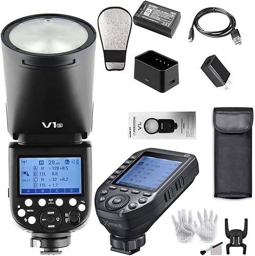 Godox V1S Professional Camera Flash Speedlite Fresnel Zoom Compatible With Sony A7R A58 A99 Ilce6000L A7Riii A7R3 A9 A77Ii A77 A350 Cameras For Photography + Godox Xproii-S Ttl Wireless Flash Trigger #TOP29