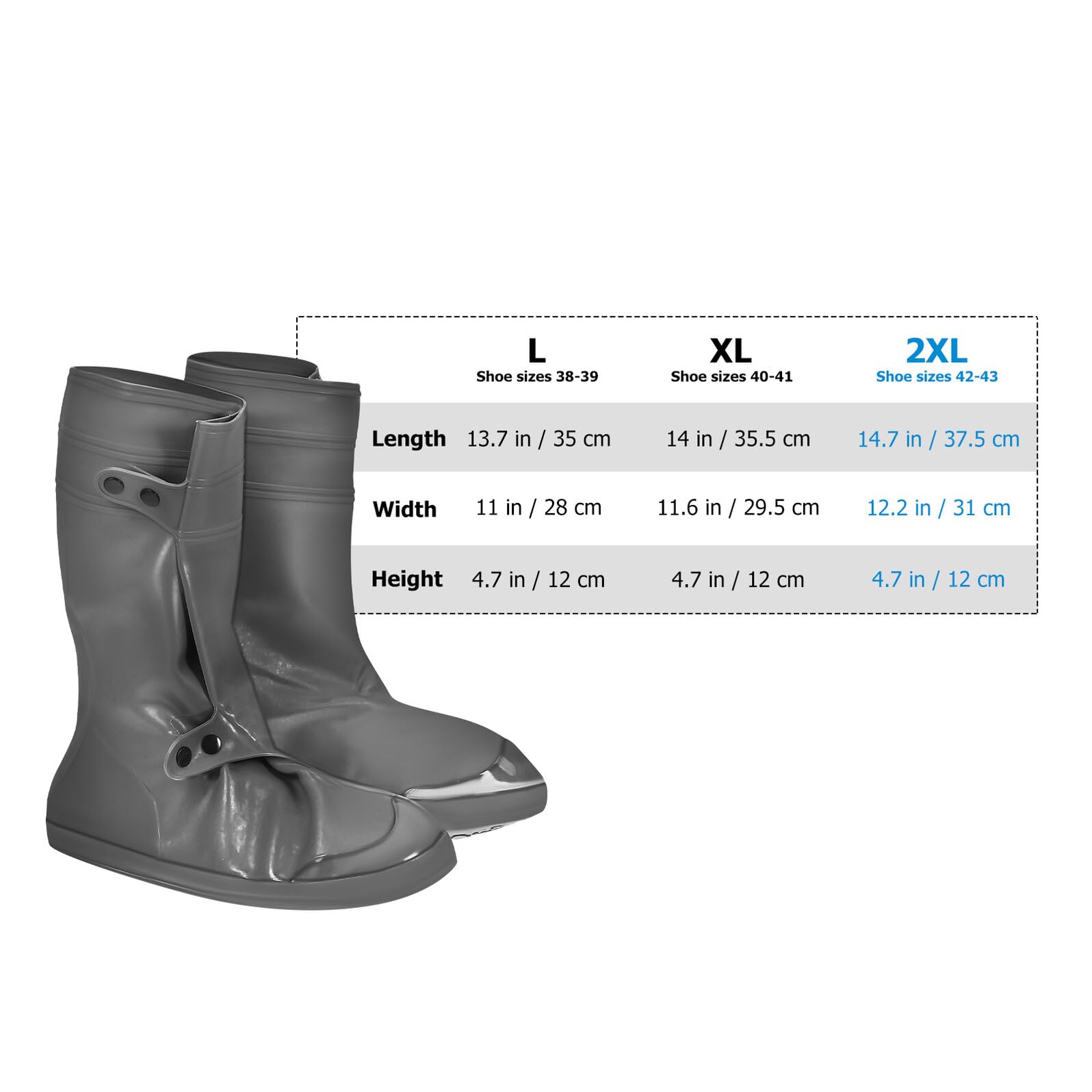 rutschfeste Schuhüberzüge 2XL 42 43 aus PVC Robuster Regenschutz für Outdoor Reise Arbeit