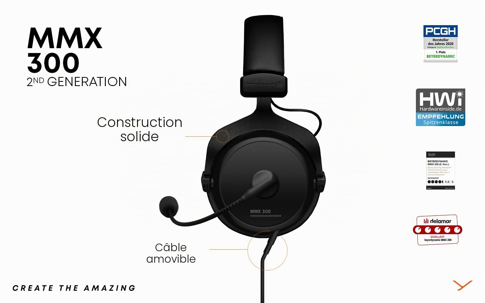 beyerdynamic MMX 300 Micro-Casque Gaming 2ème génération Noir
