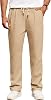 COOFANDY Mens Casual Chino Pants Relaxed Fit Drawstring Elastic Waist Lightweight Pant Twill Pleated Trousers