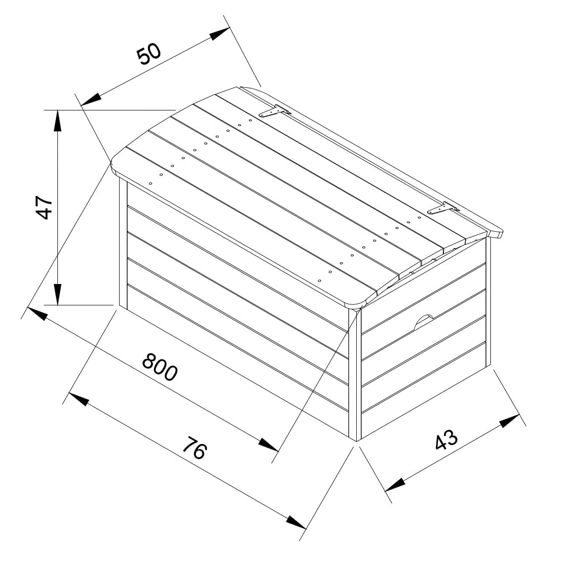 TIMBELA Holzkiste Mit Deckel - Holz Spielzeugkiste Mit Deckel - Aufbewahrungsbox Garten 80 x 50 x H47 cm – Spielzeug Truhe mit Deckel für Innen und Außen Verwendbar M034-1