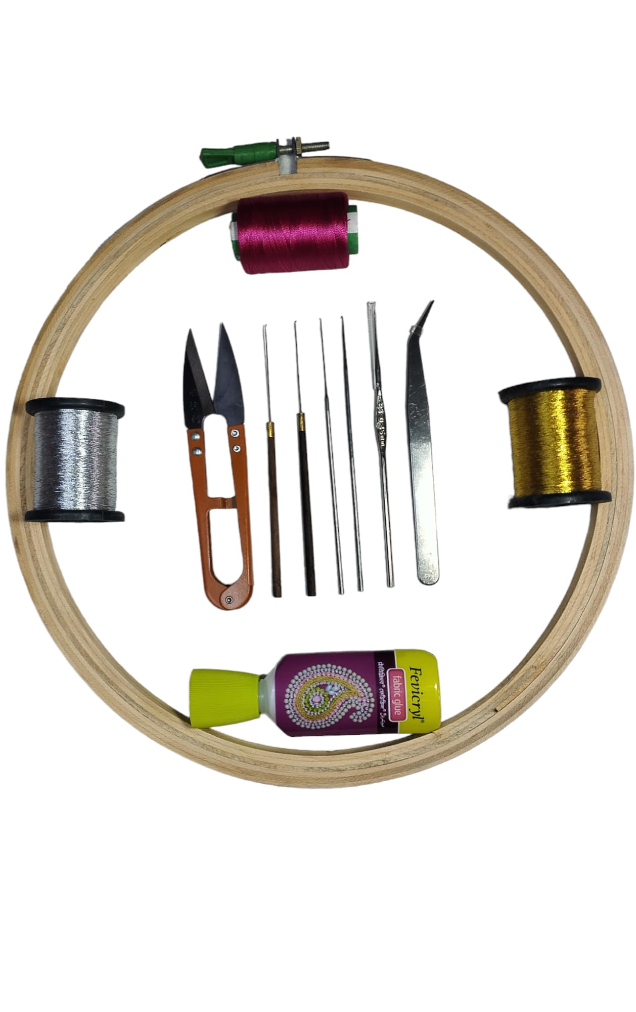 Wood Kolur Groups - Embroidery Kit/Aari Work Set For Beginners 12 Items (Hoop 8 Inch), Multicolor (B0CSBL8JQ2) Amazon Price History, Amazon Price Tracker