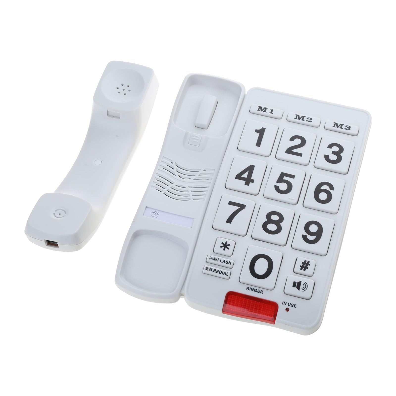 PK3000 Telefono fisso con pulsanti grandi, suono amplificato perfetto per anziani e visivamente sfidati con grandi pulsanti fissi telefono fisso telefono da tavolo suoneria forte telefono domestico