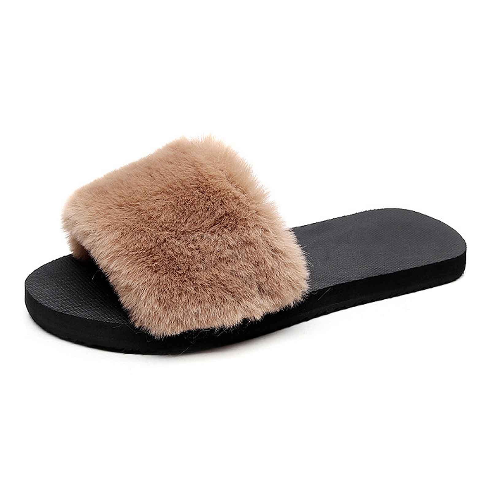 Chaussons fourrure pour femme avec soutien voûte plantaire