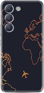 Kılıfland Vivo V30 Lite ile Uyumlu Kılıf, HD Baskılı, Harita Tasarımı, Siyah