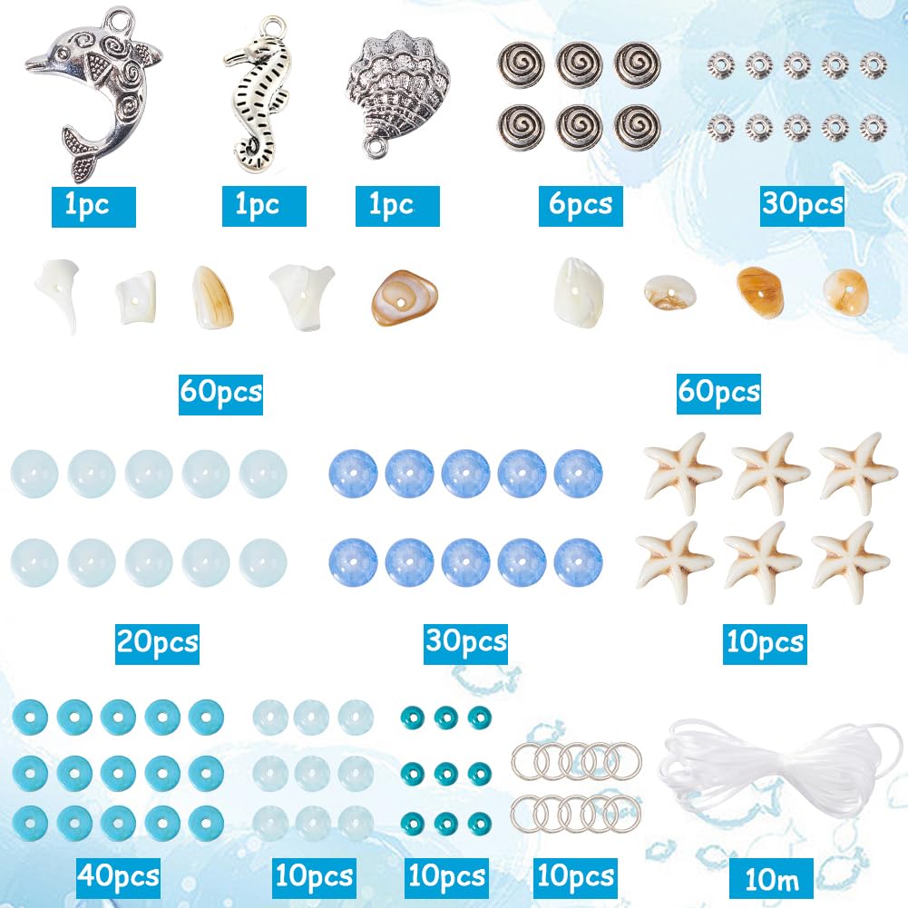 SUNNYCLUE 1 scatola Da 212 pezzi Fai Da Te 6 set di Ciondoli per Borse