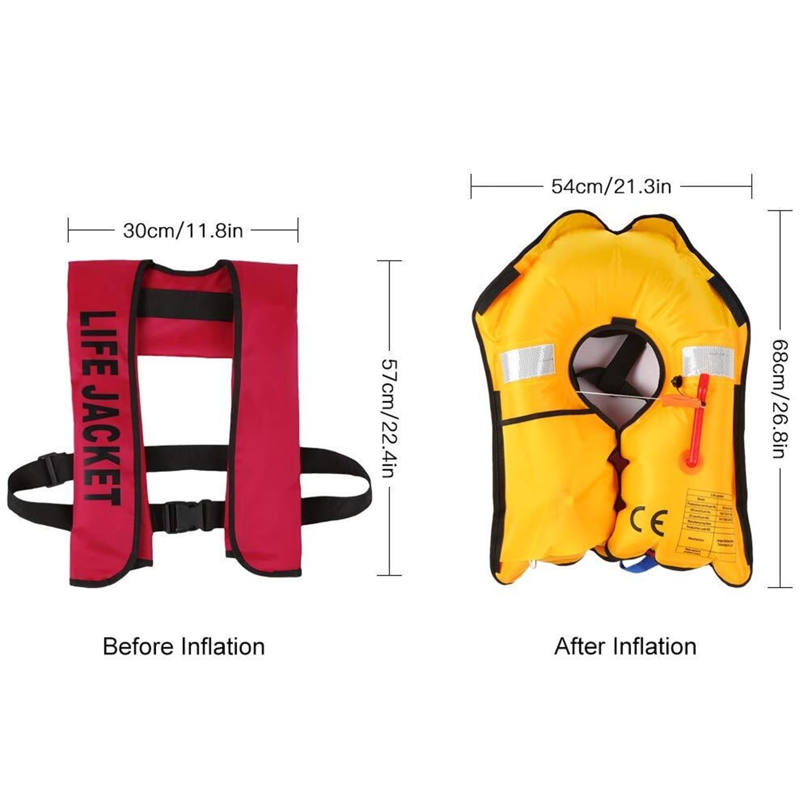 Kayka Veste gonflable automatique pour adultes bateau pêche kayak