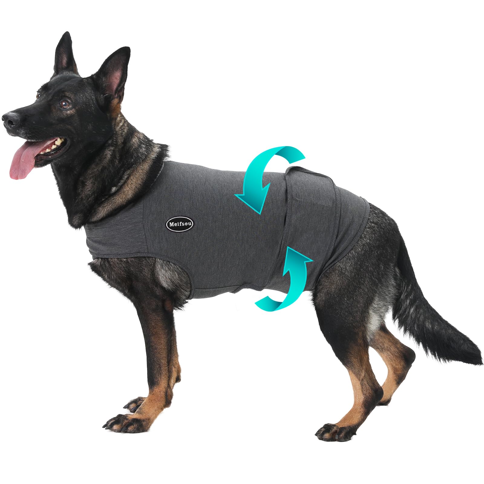 Meifsou Dog Anxiety Vest, Skin-Friendly Thunder Jacket for Dogs
