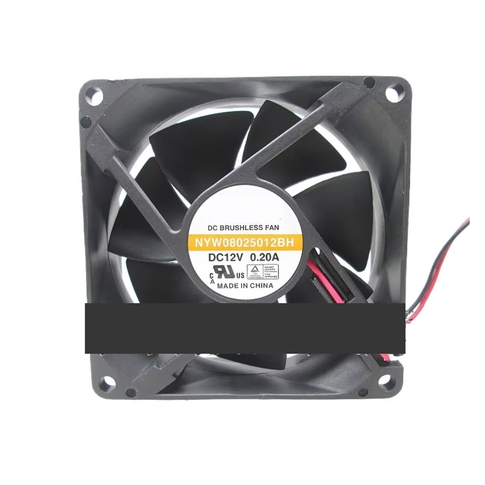 UITGVDQAT NYW08025012BH DC 12V 0.20A 80x80x25mm 2-wire Server Cooling Fan