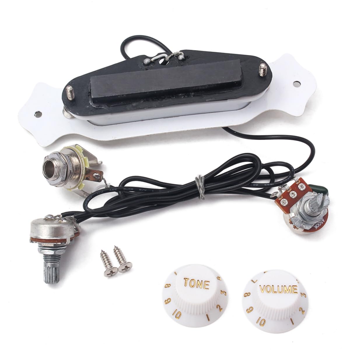 BESTonZON 3pezzi Pickup Elettrico Per Chitarra Acustica Corde Con Controllo Del Volume e Del Suono Bianco Adatto Per Chitarre Folk e Elettriche