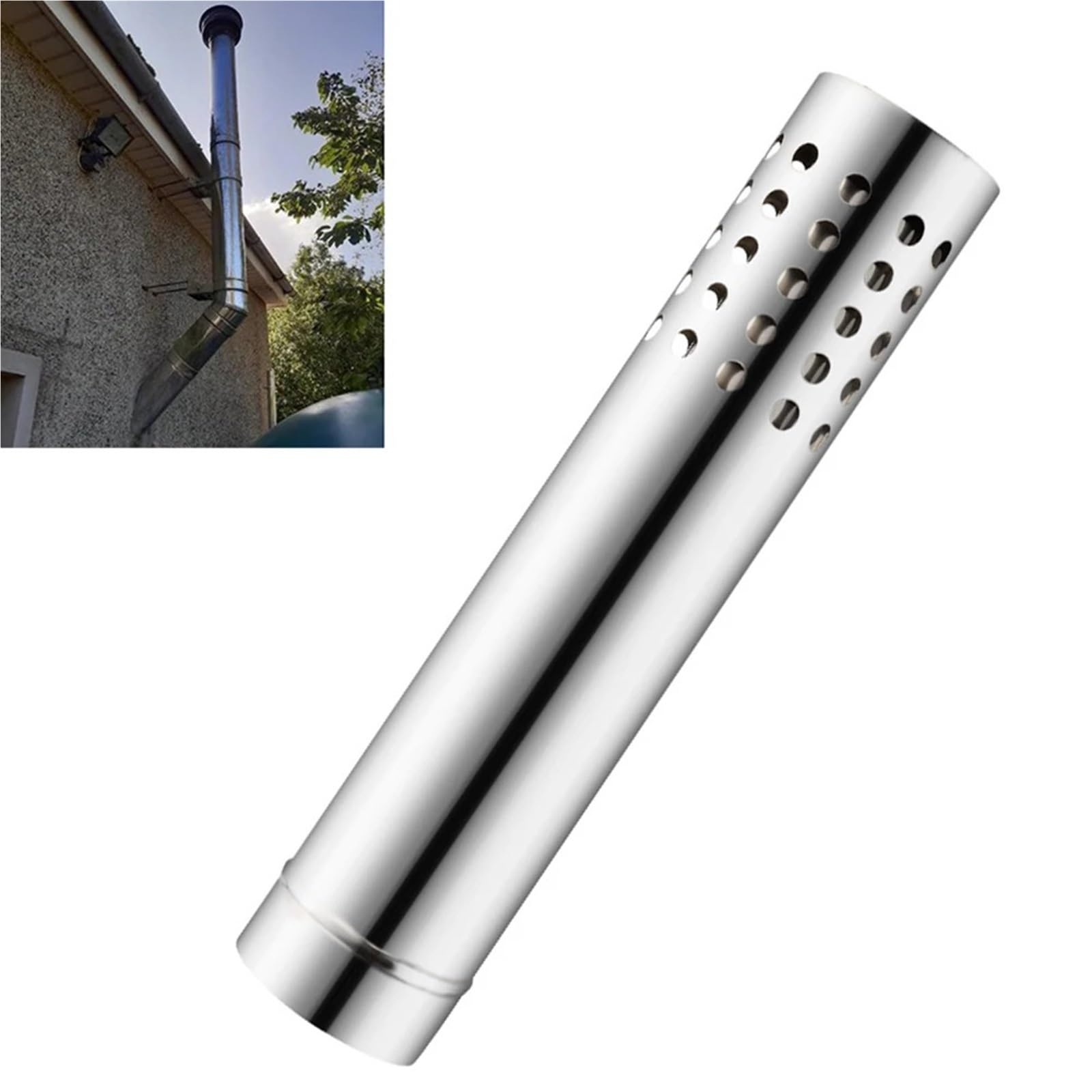 Tubo per Stufa Stufa in Acciaio Inox Canna Fumaria da Campeggio Esterna Stufa a Legna Stufa di Riscaldamento Caldaia Tubo di Scarico Canna Fumaria Liner 6 Centimetri di Diametro