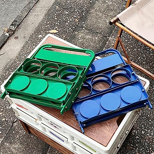 Camping Picnic Foldable Beer Rack Beer Portable Storage Basket, Blue - Image 4