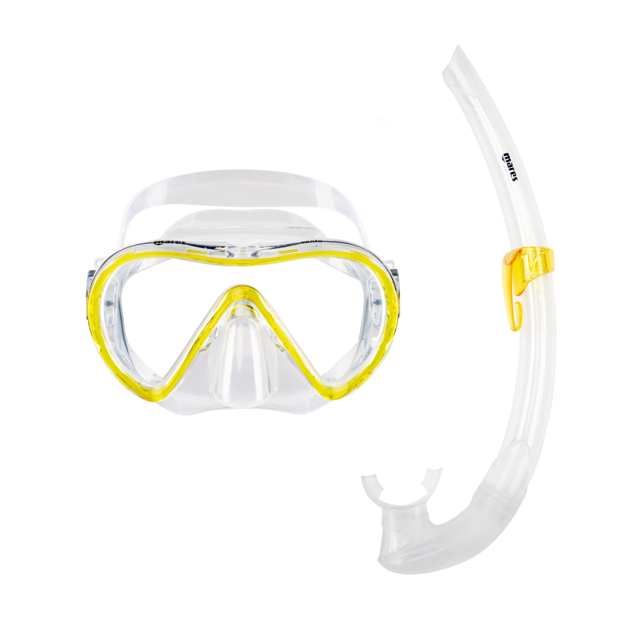 Mares Combo Vento – Set maschera e boccaglio adulto, maschera a lente singola in silicone, boccaglio ergonomico con bocchino in silicone