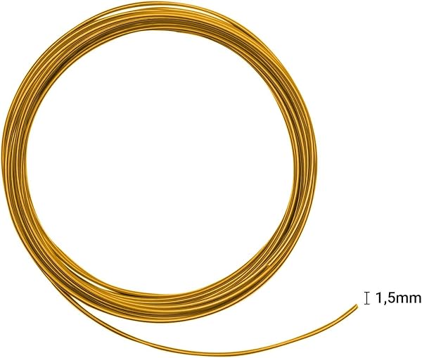 Vaessen Creative Filo di Ferro Modellabile da 5 m x 1,5 mm Gold – Filo Flessibile per Creazioni Floreali, Realizzazione di Gioielli e Modellismo - 2