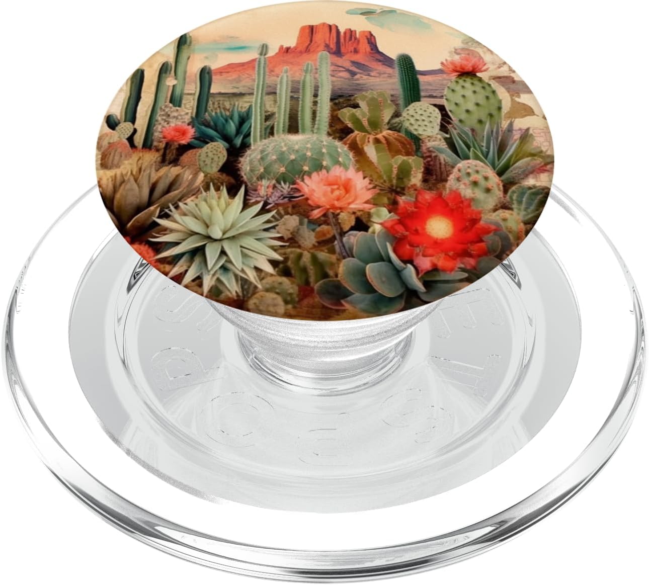 Western Desert Cactus Flower PopSockets PopGrip for MagSafe
