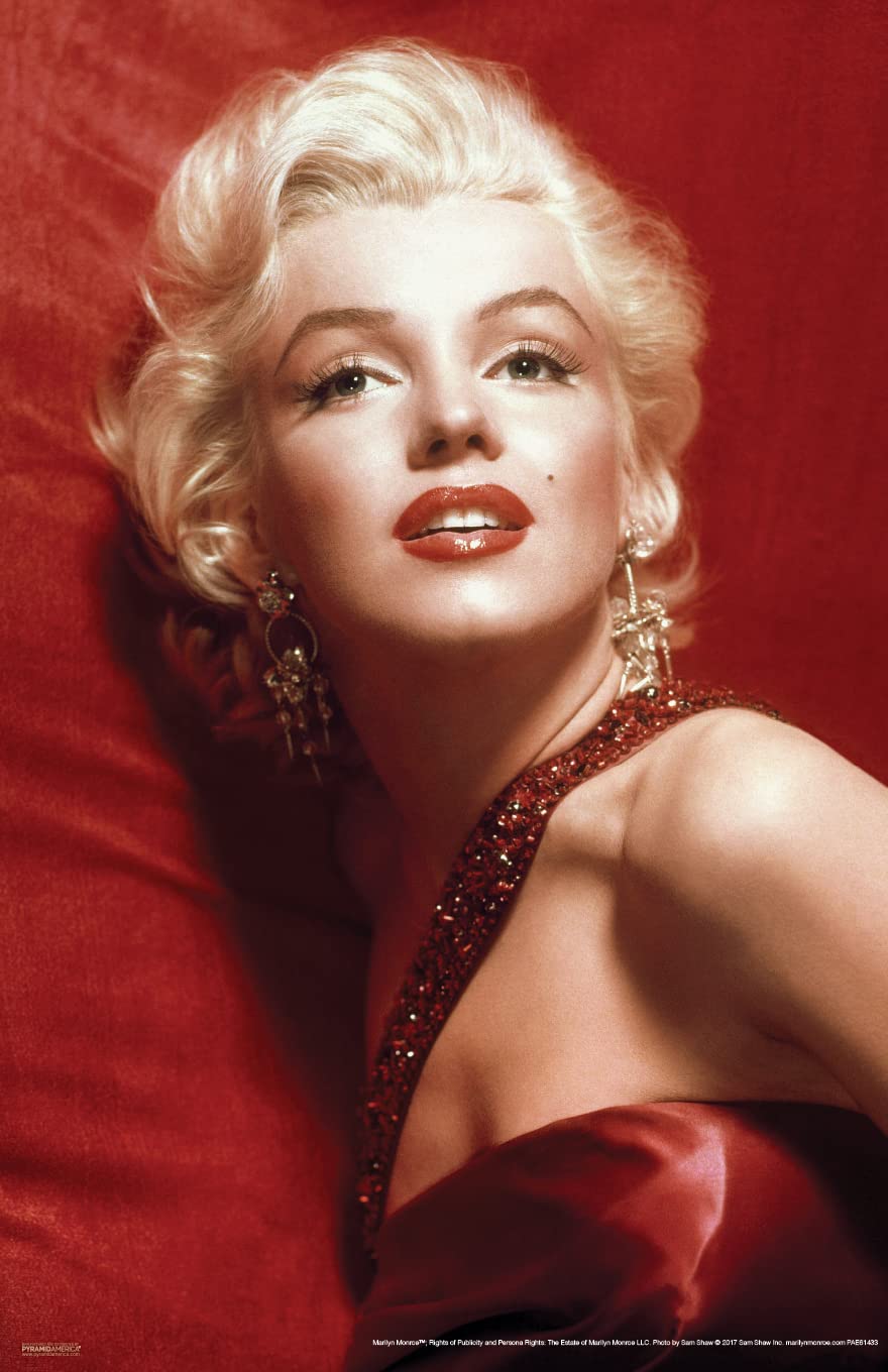 fitted lace wedding dress Amazon.com: BUY ART FOR LESS Rare Photograph of Marilyn Monroe in Red Dress  12x12 Printed on Heavy Stock: Posters & Prints main image 0
