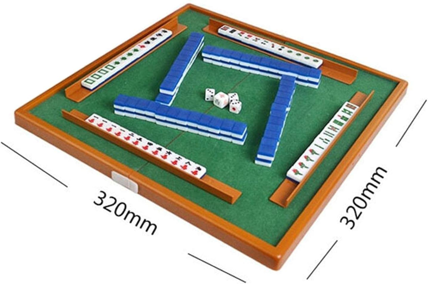 Mini Mahjong Set with Foldable Table Activity Game Tile Game for Party