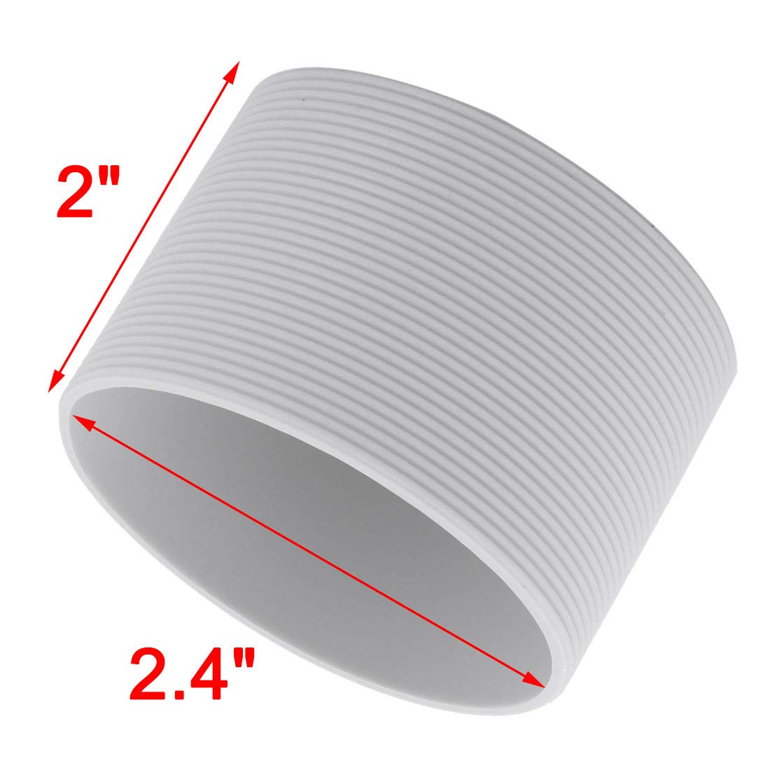 Sourcingmap Silicone Outdoor Round Nonskid Water Bottle Mug Cup Sleeve Cover 6.5cm Dia Light Gray - Image 2